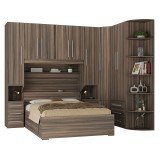 Guarda-Roupa de Canto com Cama Baú Queen-Size e Cantoneira 1219 San Remo