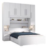 Guarda-roupa de Casal com Cama Bau Padrão Embutida 1220 Branco 