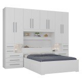 Guarda-roupa de Casal com Cama Bau Embutida 1223 Branco