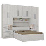 Guarda-roupa de Casal com Cama Bau Embutida 1223 Carvalho Claro