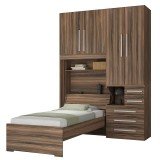 Quarto Completo de Solteiro com Cama e Guarda-Roupa 1225D San Remo