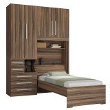 Quarto Completo de Solteiro com Cama e Guarda-Roupa 1225E San Remo